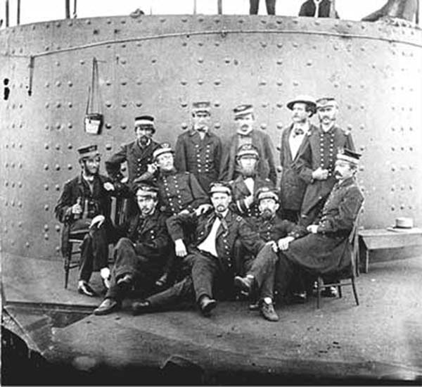 sailors posing on Monitor