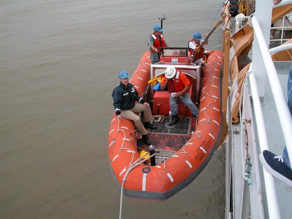 Small boat launched from the Ron Brown