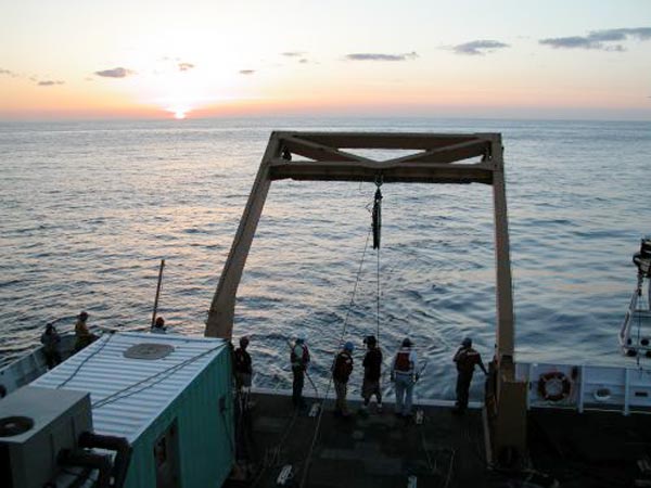 A beautiful sunset follows a successful dive on Kelvin seamount. 