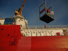 HEALY's hull during personnel and equipment retrieval.