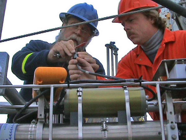 Dale re-engineers an electrical circuit on the camera sled.