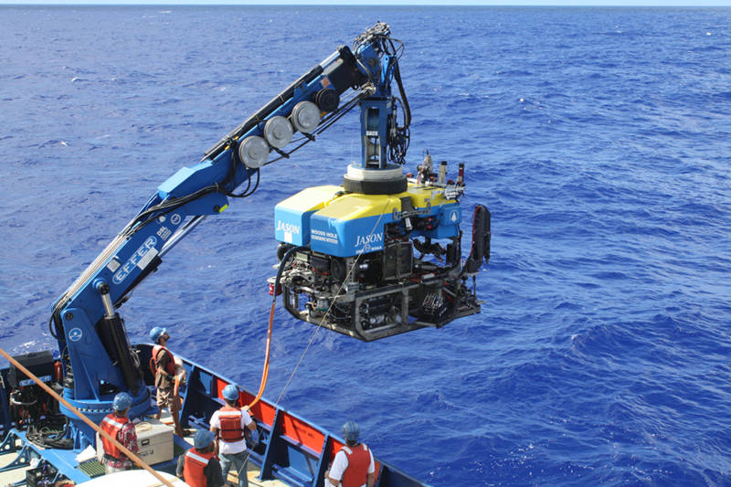 The Jason ROV being deployed.