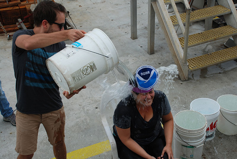 Each time that someone dives in Alvin for the first time, their return to the surface is celebrated with an ice bath and handcrafted costumes.