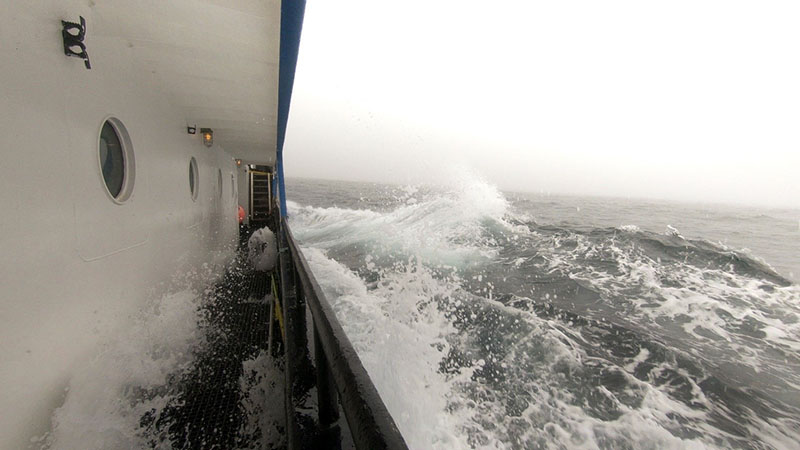 The R/V Norseman II at sea in the Aleutians.