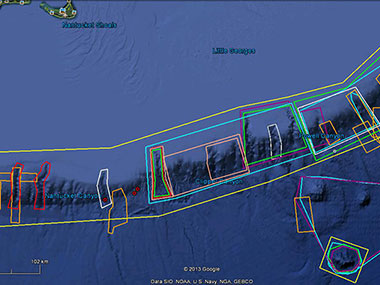 Google Earth map showing management interest in the expedition operating area.