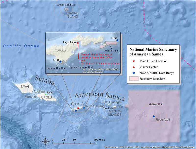 National Marine Sanctuary of American Samoa is comprised of six protected areas, covering 13,581 square miles of nearshore coral reef and offshore open ocean waters across the Samoan archipelago. NOAA co-manages the sanctuary with the Government of American Samoa and works closely with communities adjacent to the sanctuary, all within the context of Samoan cultural traditions and practices. Exploration of deepwater areas here will provide a foundation of baseline information to help the Sanctuary and Monument understand and manage its resources.